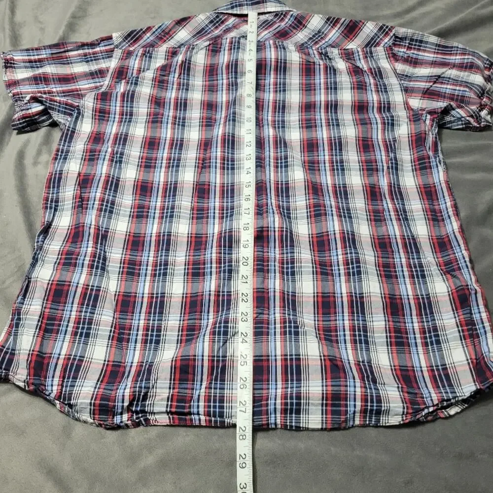 Age Of Wisdom Shirt Pearl Snap Mens Size XL Red White Blue Button Front‎ Top